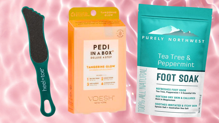 A <a href="https://www.sallybeauty.com/beauty/skincare/body-care/large-green-foot-file/SBS-177025.html?gclid=CjwKCAiAl9efBhAkEiwA4TorilViaCLKI4p2lEdnMzqzFS0W6IELTk8ID-PIA-gSGLGVcPmd6g8aJRoC2SgQAvD_BwE&gclsrc=aw.ds" target="_blank" role="link" rel="sponsored" class=" js-entry-link cet-external-link" data-vars-item-name="Foot scrubber" data-vars-item-type="text" data-vars-unit-name="641b2637e4b0fef1524796a9" data-vars-unit-type="buzz_body" data-vars-target-content-id="https://www.sallybeauty.com/beauty/skincare/body-care/large-green-foot-file/SBS-177025.html?gclid=CjwKCAiAl9efBhAkEiwA4TorilViaCLKI4p2lEdnMzqzFS0W6IELTk8ID-PIA-gSGLGVcPmd6g8aJRoC2SgQAvD_BwE&gclsrc=aw.ds" data-vars-target-content-type="url" data-vars-type="web_external_link" data-vars-subunit-name="article_body" data-vars-subunit-type="component" data-vars-position-in-subunit="0">Foot scrubber</a>, <a href="https://voesh.com/products/pedi-in-a-box-4-step?variant=39521299169347" target="_blank" role="link" rel="sponsored" class=" js-entry-link cet-external-link" data-vars-item-name="Pedi In A Box " data-vars-item-type="text" data-vars-unit-name="641b2637e4b0fef1524796a9" data-vars-unit-type="buzz_body" data-vars-target-content-id="https://voesh.com/products/pedi-in-a-box-4-step?variant=39521299169347" data-vars-target-content-type="url" data-vars-type="web_external_link" data-vars-subunit-name="article_body" data-vars-subunit-type="component" data-vars-position-in-subunit="1">Pedi In A Box </a>and <a href="https://www.amazon.com/NORTHWEST-Tea-Peppermint-Stubborn-Athletes-Discolored/dp/B00H7KTEZ8/ref=sr_1_1_sspa?gclid=CjwKCAiAl9efBhAkEiwA4TorijVZDiZMJB8DjbMEPOWbOdWDJWFnR7x4Wp9VH9NXA_ByGp2A2vB2IhoCXl0QAvD_BwE&hvadid=616863035652&hvdev=c&hvlocphy=9007312&hvnetw=g&hvqmt=e&hvrand=1642143071783958864&hvtargid=kwd-7925139639&hydadcr=24660_13611807&keywords=foot+soak+salts&qid=1677085358&sr=8-1-spons&psc=1&spLa=ZW5jcnlwdGVkUXVhbGlmaWVyPUExTURRNURaRFIwNjNTJmVuY3J5cHRlZElkPUExMDQ4MzU4MVBZU0lWUzBPMkJYSSZlbmNyeXB0ZWRBZElkPUEwMjAxMzk2N0Y1MEFFTkc1OFFWJndpZGdldE5hbWU9c3BfYXRmJmFjdGlvbj1jbGlja1JlZGlyZWN0JmRvTm90TG9nQ2xpY2s9dHJ1ZQ%3D%3D&tag=griffinwynne-20&ascsubtag=641b2637e4b0fef1524796a9%2C-1%2C-1%2Cd%2C0%2C0%2Chp-fil-am%3D0%2C0%3A0%2C0%2C0%2C0" target="_blank" role="link" data-amazon-link="true" rel="sponsored" class=" js-entry-link cet-external-link" data-vars-item-name="foot soak" data-vars-item-type="text" data-vars-unit-name="641b2637e4b0fef1524796a9" data-vars-unit-type="buzz_body" data-vars-target-content-id="https://www.amazon.com/NORTHWEST-Tea-Peppermint-Stubborn-Athletes-Discolored/dp/B00H7KTEZ8/ref=sr_1_1_sspa?gclid=CjwKCAiAl9efBhAkEiwA4TorijVZDiZMJB8DjbMEPOWbOdWDJWFnR7x4Wp9VH9NXA_ByGp2A2vB2IhoCXl0QAvD_BwE&hvadid=616863035652&hvdev=c&hvlocphy=9007312&hvnetw=g&hvqmt=e&hvrand=1642143071783958864&hvtargid=kwd-7925139639&hydadcr=24660_13611807&keywords=foot+soak+salts&qid=1677085358&sr=8-1-spons&psc=1&spLa=ZW5jcnlwdGVkUXVhbGlmaWVyPUExTURRNURaRFIwNjNTJmVuY3J5cHRlZElkPUExMDQ4MzU4MVBZU0lWUzBPMkJYSSZlbmNyeXB0ZWRBZElkPUEwMjAxMzk2N0Y1MEFFTkc1OFFWJndpZGdldE5hbWU9c3BfYXRmJmFjdGlvbj1jbGlja1JlZGlyZWN0JmRvTm90TG9nQ2xpY2s9dHJ1ZQ%3D%3D&tag=griffinwynne-20&ascsubtag=641b2637e4b0fef1524796a9%2C-1%2C-1%2Cd%2C0%2C0%2Chp-fil-am%3D0%2C0%3A0%2C0%2C0%2C0" data-vars-target-content-type="url" data-vars-type="web_external_link" data-vars-subunit-name="article_body" data-vars-subunit-type="component" data-vars-position-in-subunit="2">foot soak</a>.