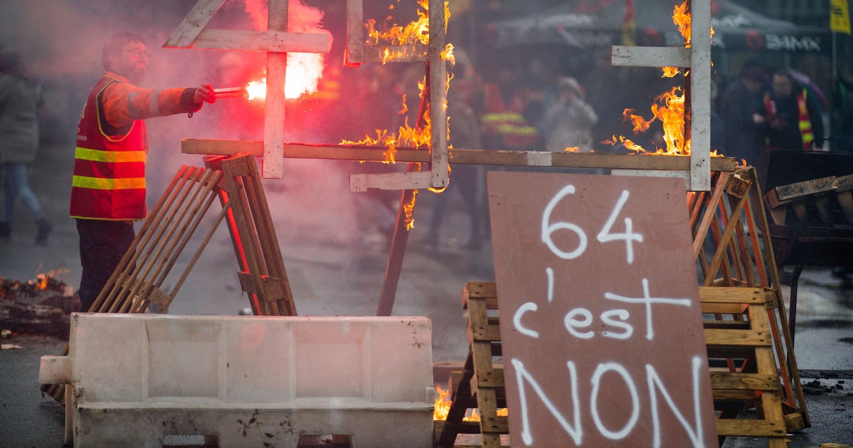 NextImg:Mass Strikes Upend France Over Pension Age Rise Push