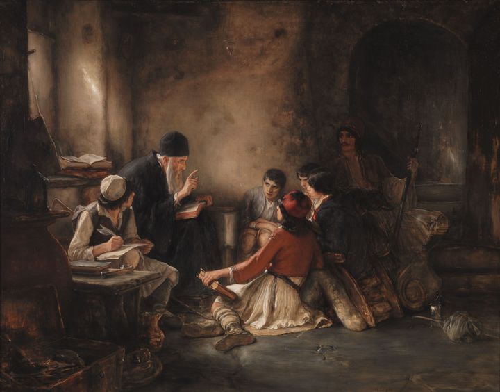 Νικόλαος Γύζης, Έλληνικόν Σχολείον έν καιρώ δουλείας,γνωστότερο ως Το κρυφό σχολειό, ελαιογραφία, 1885/86.