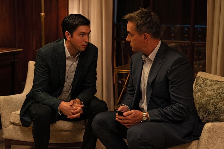 Cousin Greg (Nicholas Braun) and Tom Wambsgans (Matthew Macfadyen) in Season 4 of HBO's "Succession."