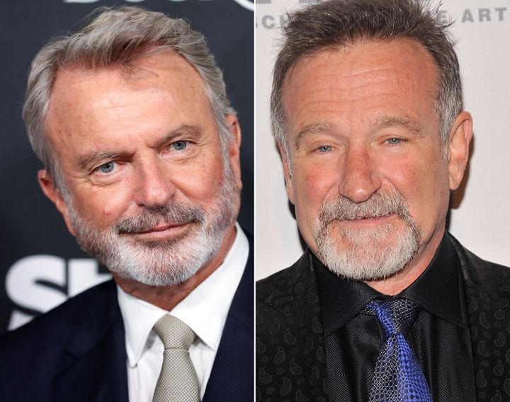 Sam Neill, left, has remembered Robin Williams, right, as "the saddest person I've ever met."