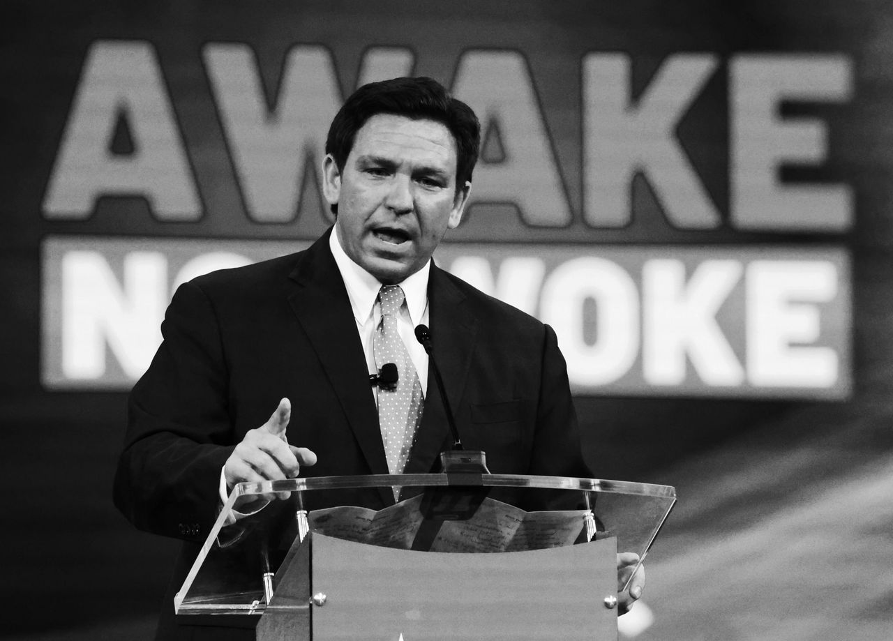 Florida Gov. Ron DeSantis (R) delivers remarks at the 2022 CPAC conference at the Rosen Shingle Creek in Orlando, Florida, Feb. 24, 2022.