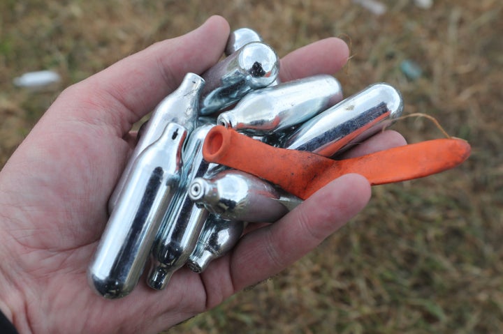 Discard Canisters of nitrous oxide or 'hippie crack' in the Clondalkin area of Dublin. (Photo by Niall Carson/PA Images via Getty Images)