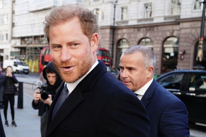 The duke of sussex arrives at the royal courts of justice ahead of a hearing claim over allegations of unlawful information gathering brought against associated newspapers limited (anl) on march 27.