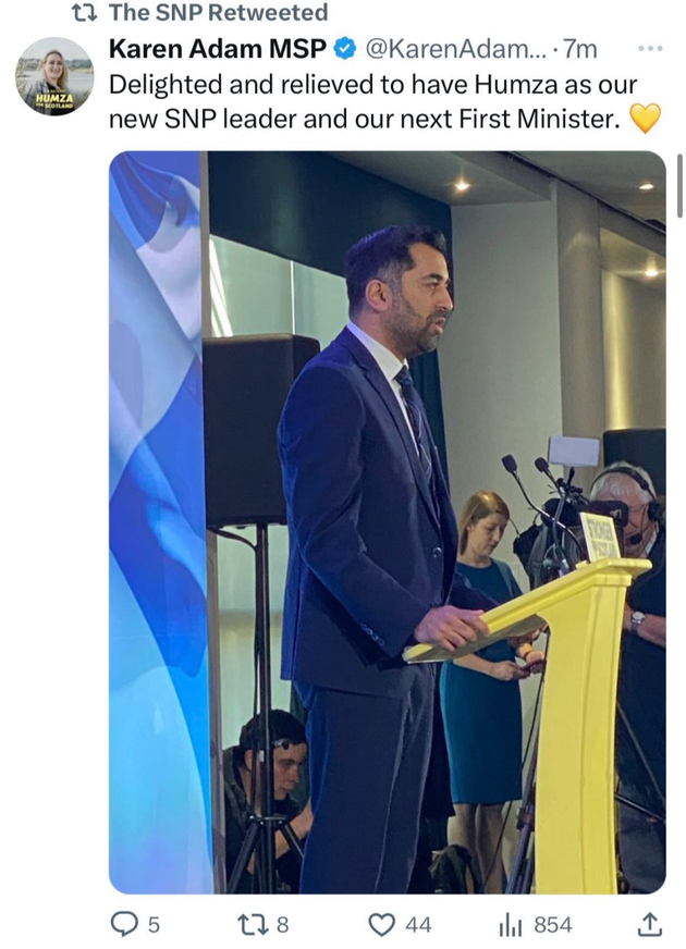 Karen Adam's tweet - and the SNP's re-tweeting of it - demonstrated the bitter splits in the party.