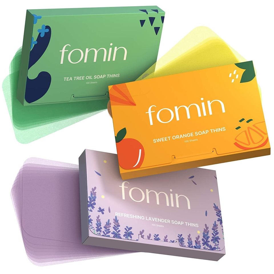 A three-pack of antibacterial paper soap sheets