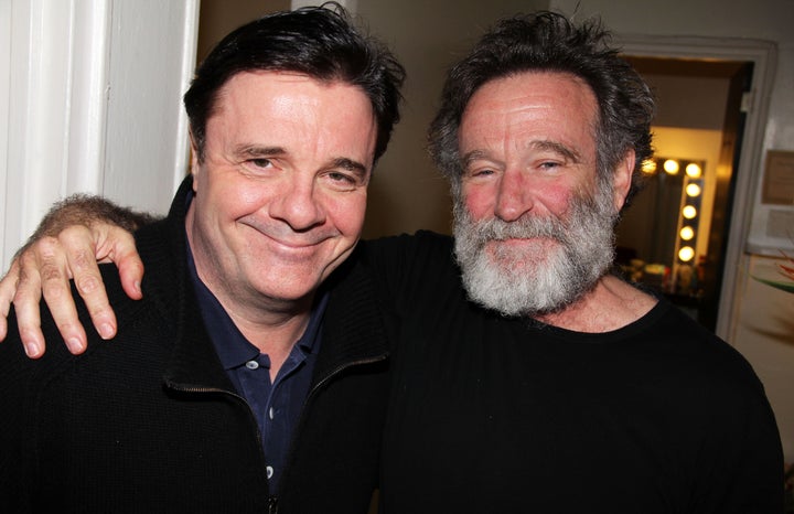 "Robin was just the greatest person -- such a beautiful, sensitive soul and so kind and generous to me,” Lane (left) said of Williams, who died in 2014.