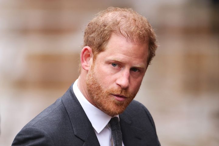 Prince Harry arriving at the High Court for the second day of hearing