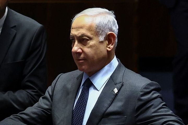 Israeli Prime Minister Benjamin Netanyahu attends a meeting at the Knesset, Israel's parliament, amid demonstrations after he dismissed the defence minister as his nationalist coalition government presses on with its judicial overhaul, in Jerusalem, March 27.