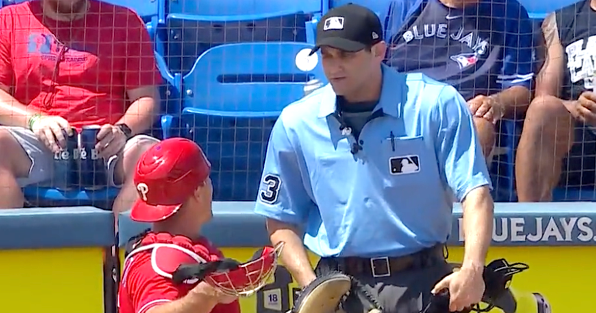 NextImg:Phillies' J.T. Realmuto Booted By Umpire In Weirdest Ejection You May Ever See