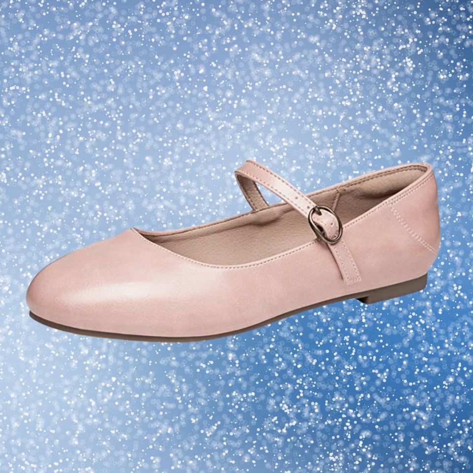 A pair of soft leather Mary Jane ballet flats
