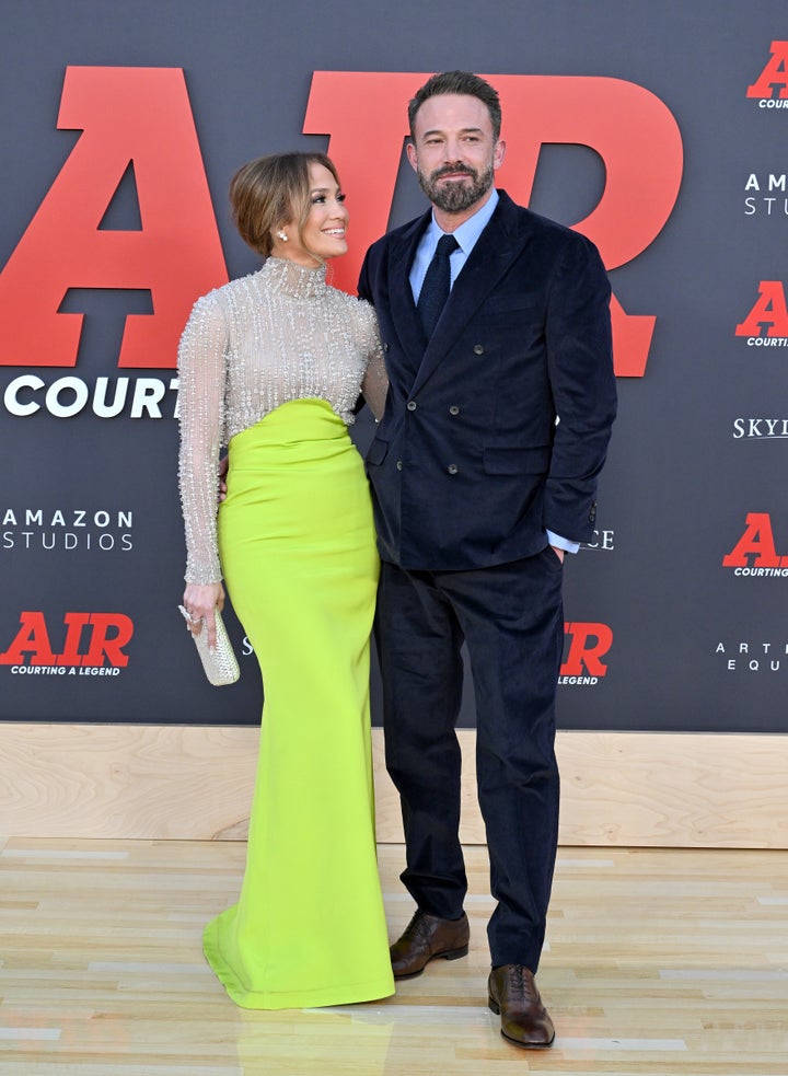 Jennifer Lopez and Ben Affleck at the premiere of "Air" in Los Angeles, California on March 27, 2023 in Los Angeles, California.