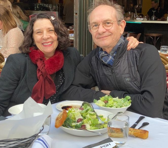 The author and his wife, Laura Zam, at a celebration dinner a week after their second dosing.