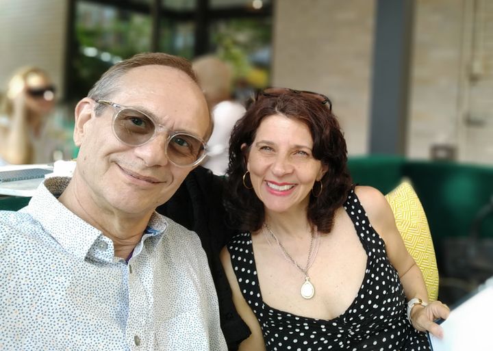 The author and Laura at lunch several months into his chemo treatment in 2019.