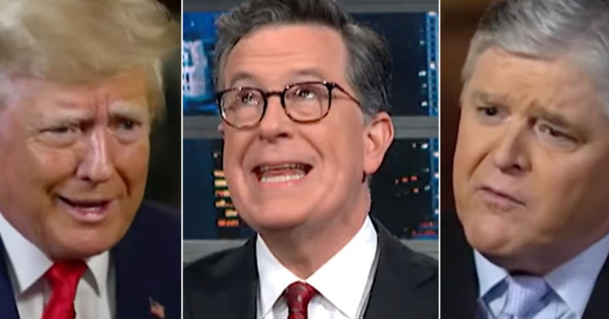 NextImg:Colbert Mocks Hannity For ‘Desperately’ Trying To Rescue Trump From TV Disaster