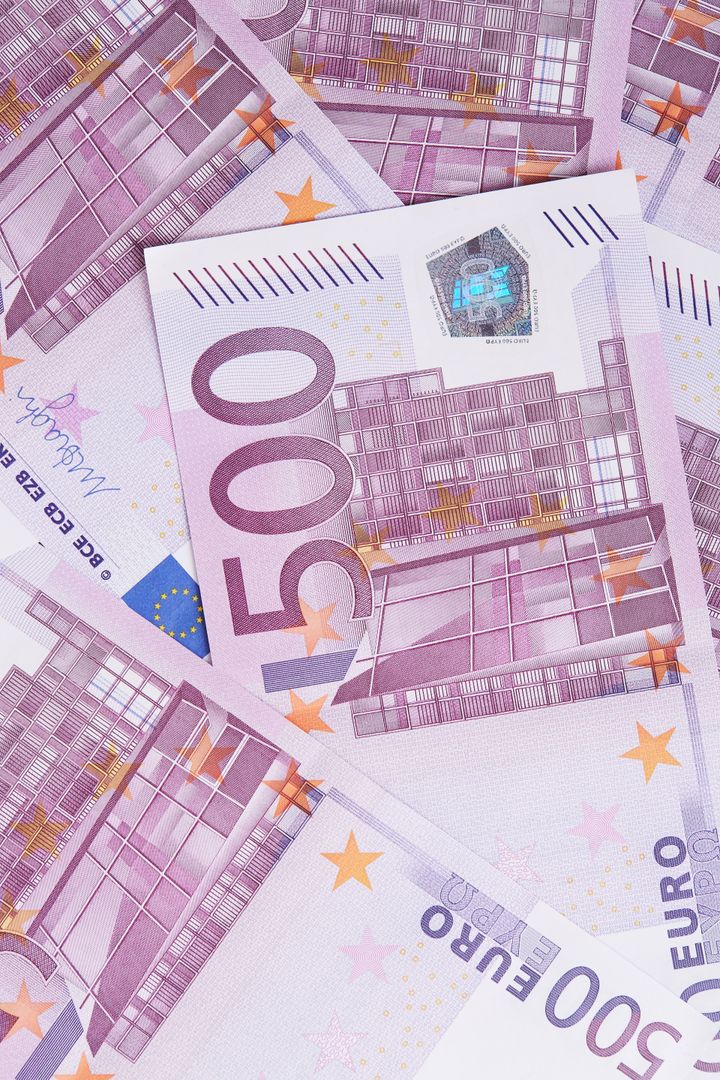 500 euro bills as a background