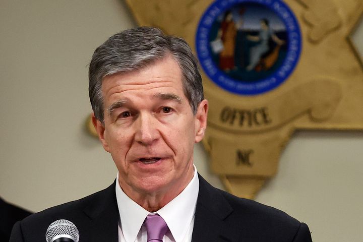 FILE - North Carolina Gov. Roy Cooper speaks at a news conference at the Moore County Sheriff's Office in Carthage, N.C., Monday, Dec. 5, 2022.