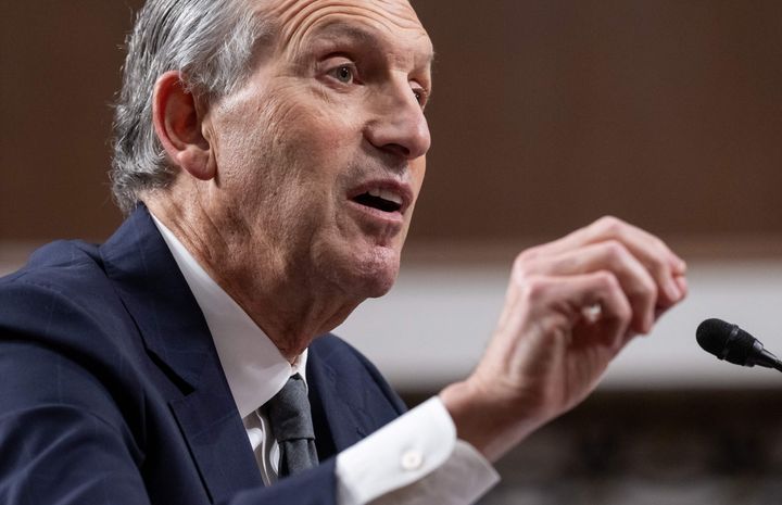 Howard Schultz stepped down as Starbucks CEO the week before his appearance at a Senate hearing on the company's labor and union practices.