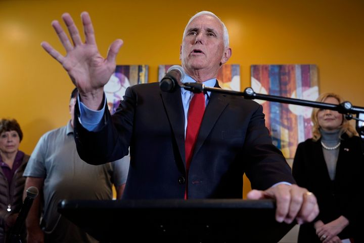 Former Vice President Mike Pence, pictured on Feb. 15, 2023, in Cedar Rapids, Iowa, has signaled he may drop efforts to avoid testifying in the Justice Department's criminal Jan. 6 probe.
