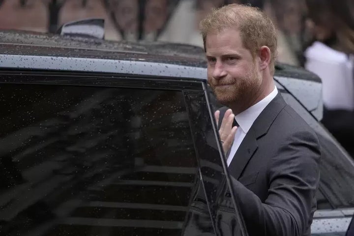 Prince Harry leaves the Royal Courts Of Justice in London on March 28.