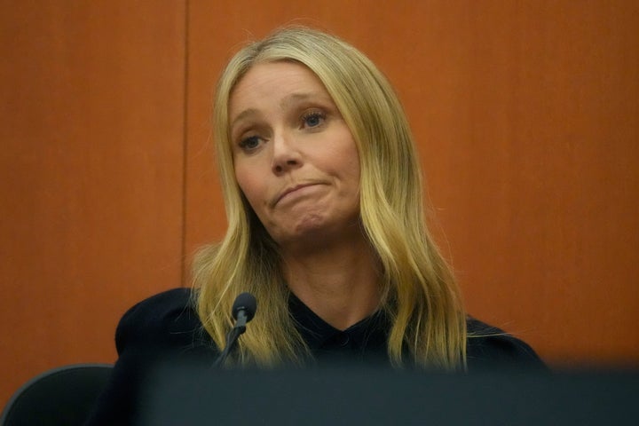 Gwyneth Paltrow testifies during her ski collision trial on March 24 in Park City, Utah.