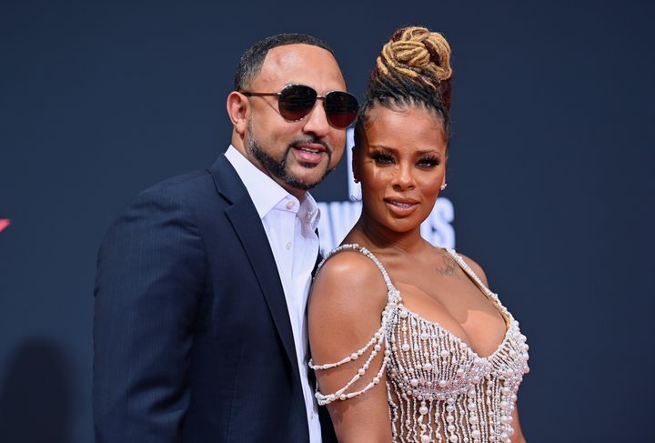 Michael Sterling and Eva Marcille at the 2022 BET Awards on June 26, 2022, in Los Angeles.