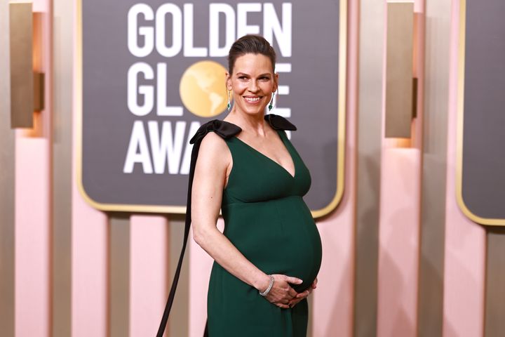 Hilary Swank at the Golden Globe Awards in January 2023.