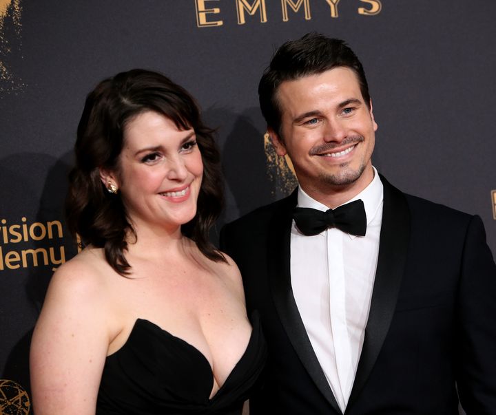 Melanie Lynskey said she was "proud" of her husband, Jason Ritter, for the "work on himself" he's done.