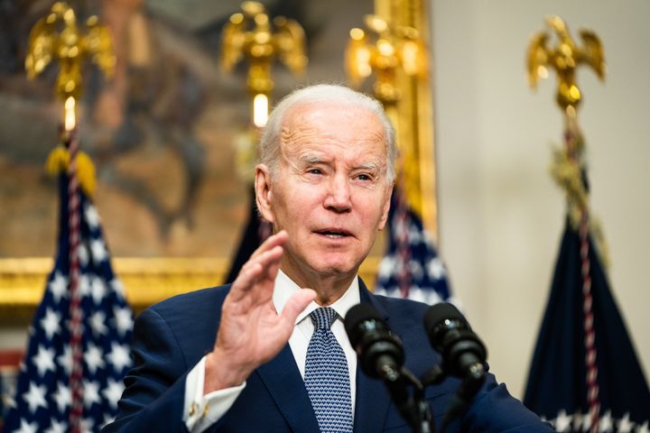 President Joe Biden delivers remarks on maintaining the banking system and protecting the country's economic recovery in the Roosevelt Room of the White House, March 13.
