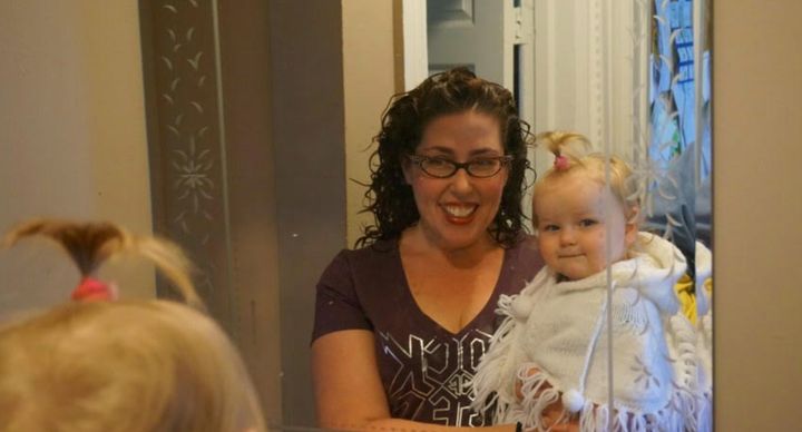 The author and her daughter, Miriam Phoenix, in 2013. "We're admiring her knit poncho and blonde fountain hairstyle in our New Jersey apartment," she writes.