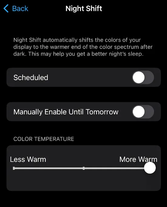 How to use iPhone night shift sleep better blue light from screens