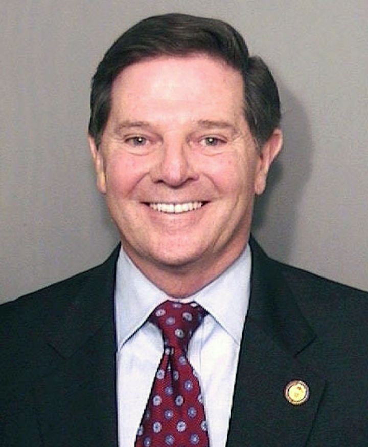 American Republican party politician Tom DeLay in a mug shot following his arrest for money laundering, Houston, Texas, US, 20th October 2005. (Photo by Kypros/Getty Images)