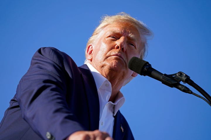 Former President Donald Trump speaks at a campaign rally in Waco, Texas last weekend.