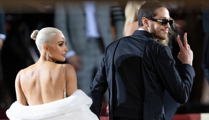 Kim Kardashian and Pete Davidson are seen arriving at the 2022 Met Gala in New York City.