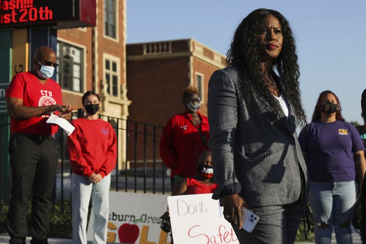 Stacy Davis Gates, president of the Chicago Teachers Union, said that the union's support for Brandon Johnson's mayoral campaign is "about survival."