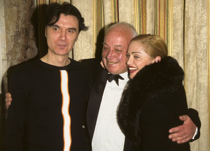 Stein with Talking Heads star David Byrne and Madonna in 1996