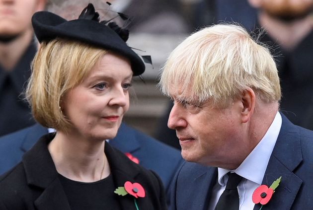 Former prime ministers Liz Truss and Boris Johnson.