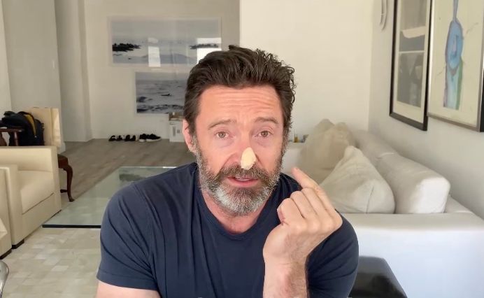 Hugh Jackman revealed on Monday that he underwent two biopsies for skin cancer on his nose.