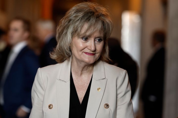 Sen. Cindy Hyde-Smith (R-Miss.) praised former President Donald Trump on the day of his arraignment for his "effective leadership." 