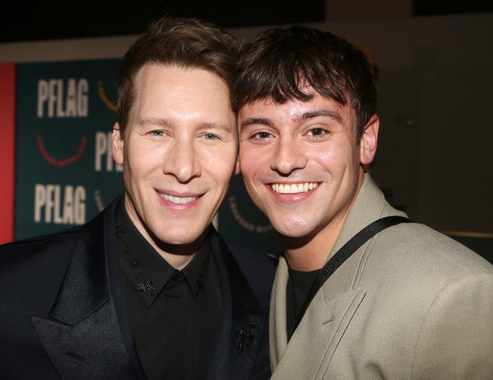 Dustin Lance Black (L) and Tom Daley.