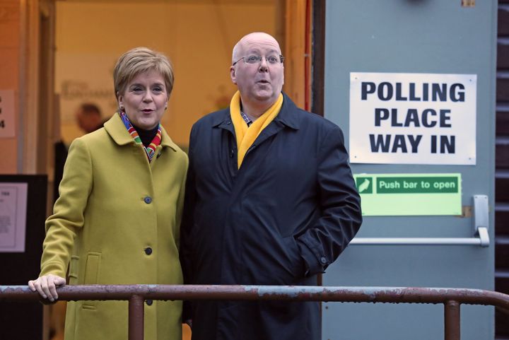 File photo dated 12/12/19 of SNP leader Nicola Sturgeon with husband Peter Murrell as they cast their votes in the 2019 General Election 