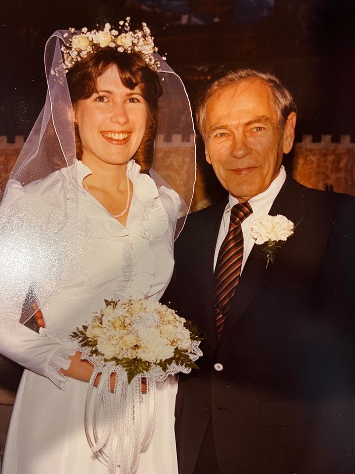 The author with Vern on their wedding day.