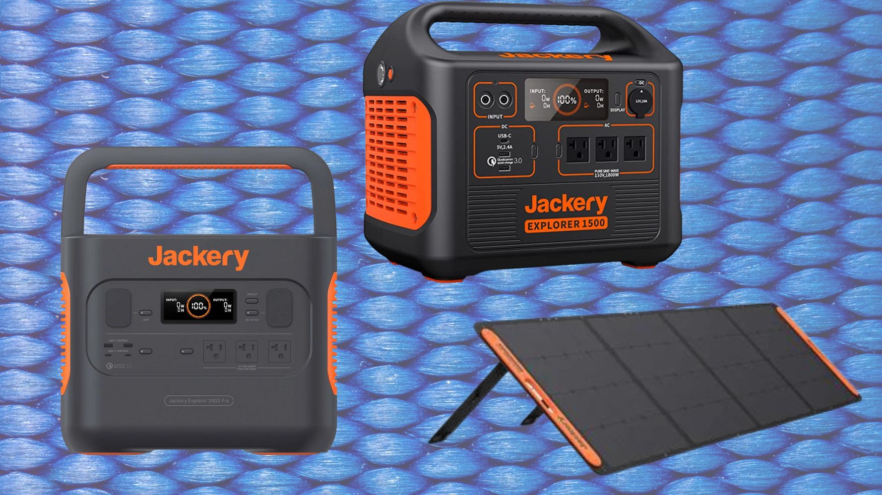 Jackery Explorer 1500 Solar Generator 1800-Watt Portable Power Station (4  Solar Panels Included) in the Portable Power Stations department at