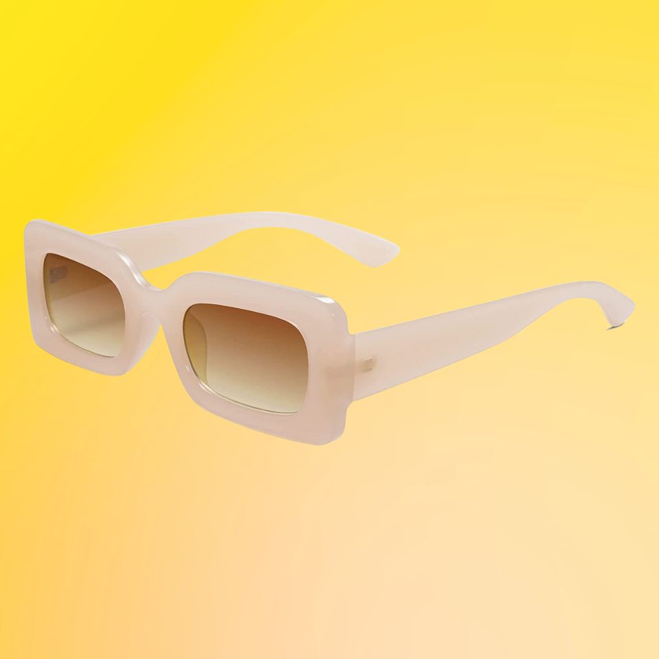  Dollger Beige Rectangle Sunglasses For Women Men Trendy  Rectangular Shade sunglasses Beige : Clothing, Shoes & Jewelry