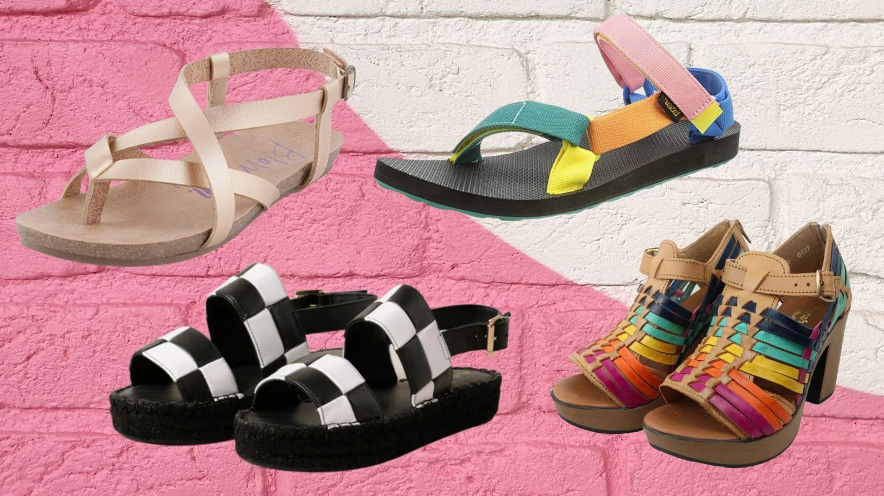 Summer Women Flip Flop Casual Outdoor Beach Shoes, Fashion Platform  Slippers Sandalias, for Women (Color : 1 Double/C, Size : EU:36/US:5)