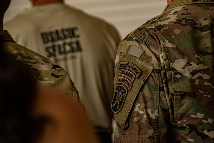 Members of the U.S. Army Special Operations Command are seen during an exercise in Fort Bragg, North Carolina. Soldiers were carrying out a training at Boston's Revere Hotel on Tuesday in an effort to "enhance soldiers’ skills to operate in realistic and unfamiliar environment," an Army representative said.