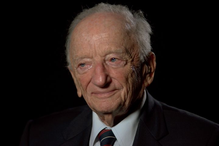 American lawyer Benjamin Berell Ferencz, a Chief Prosecutor for the United States Army during the Nuremberg Trials at the end of World War II, takes part in the Andre Singer documentary 'Night Will Fall', 2014. (Photo by Richard Blanshard/Getty Images)