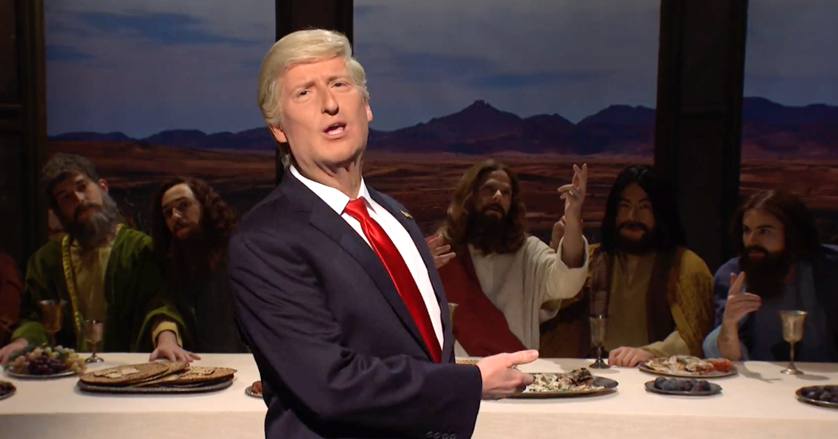 'Sound Familiar?': Trump Likens Himself To Jesus In 'SNL' Last Supper ...