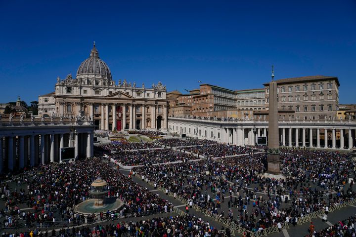 A view of St. Peter's Square at The Vatican during the Easter Sunday mass.