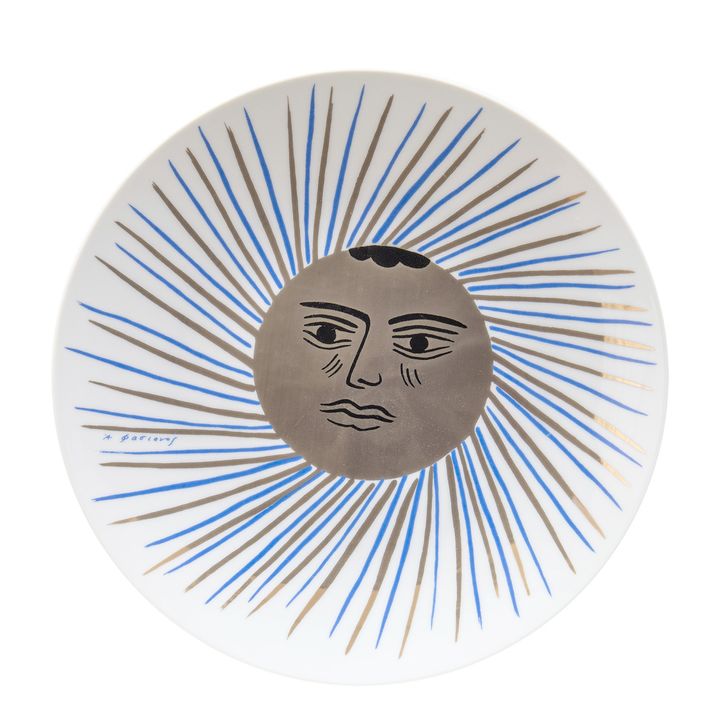 Α. Φασιανός (1935-2022), Πιάτο με ήλιο, πορσελάνη, 24 cm. Τιμή εκτίμησης €300-400